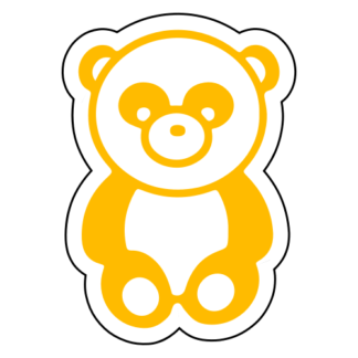 Sitting Big Nose Panda Sticker (Yellow)